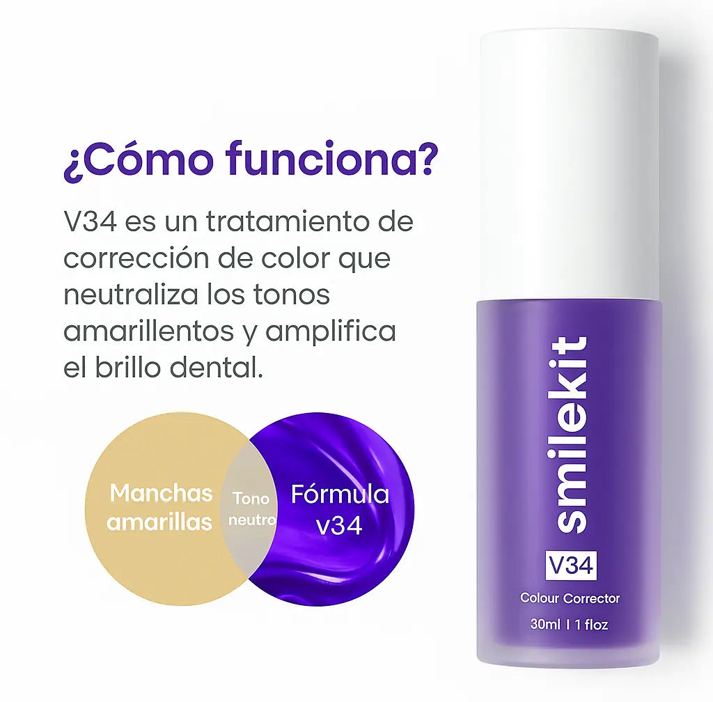 Combo Blanqueador LED + Gel V34® - Blanqueamiento Rápido en Casa